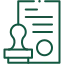 Stamped document icon representing spousal support and alimony disagreements